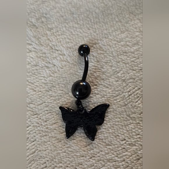 New 1pc Body Jewelry Piercing Butterfly Dangle Navel Belly Button Ring - Picture 2 of 3